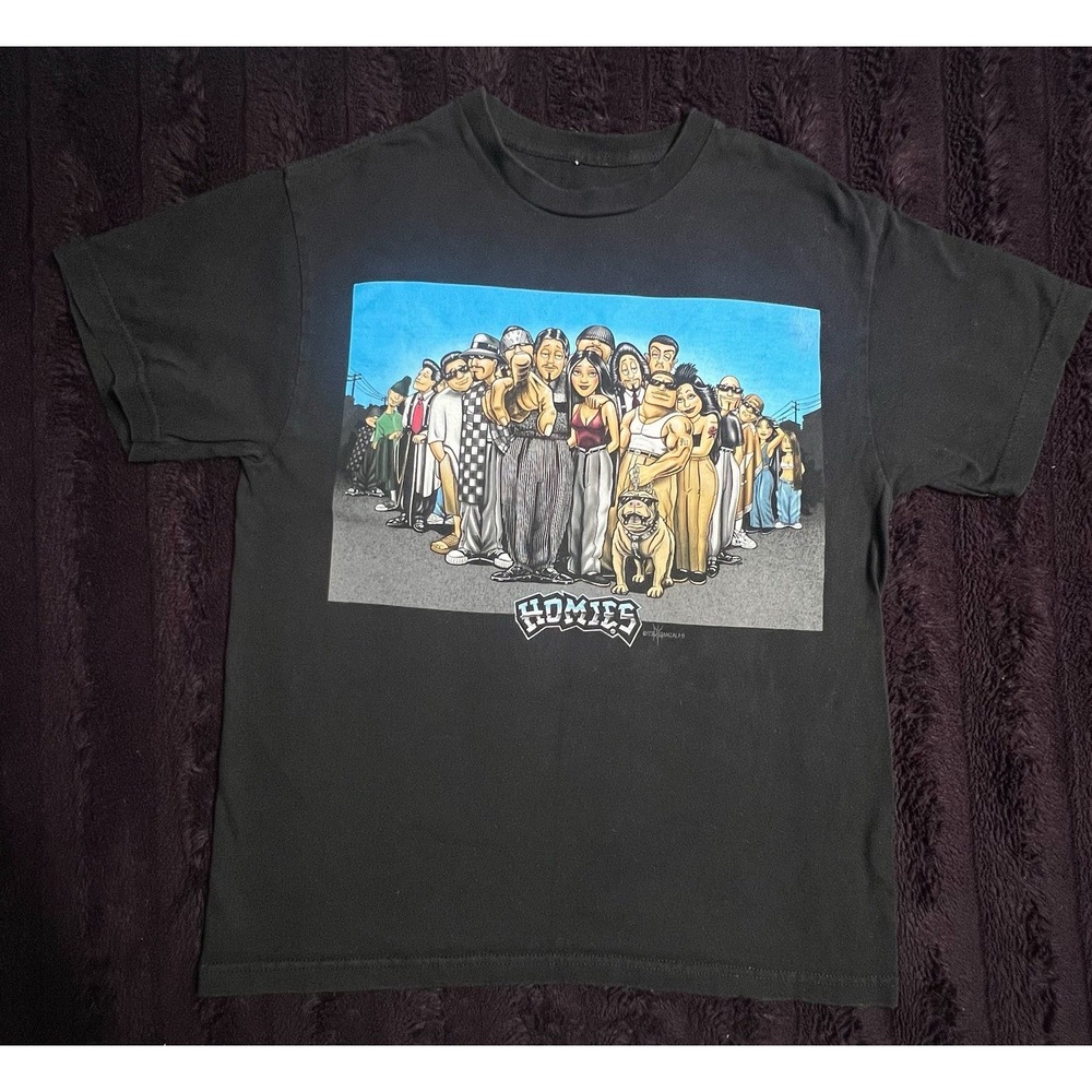 Homies Cartoon Graphic Tee Black Shirt